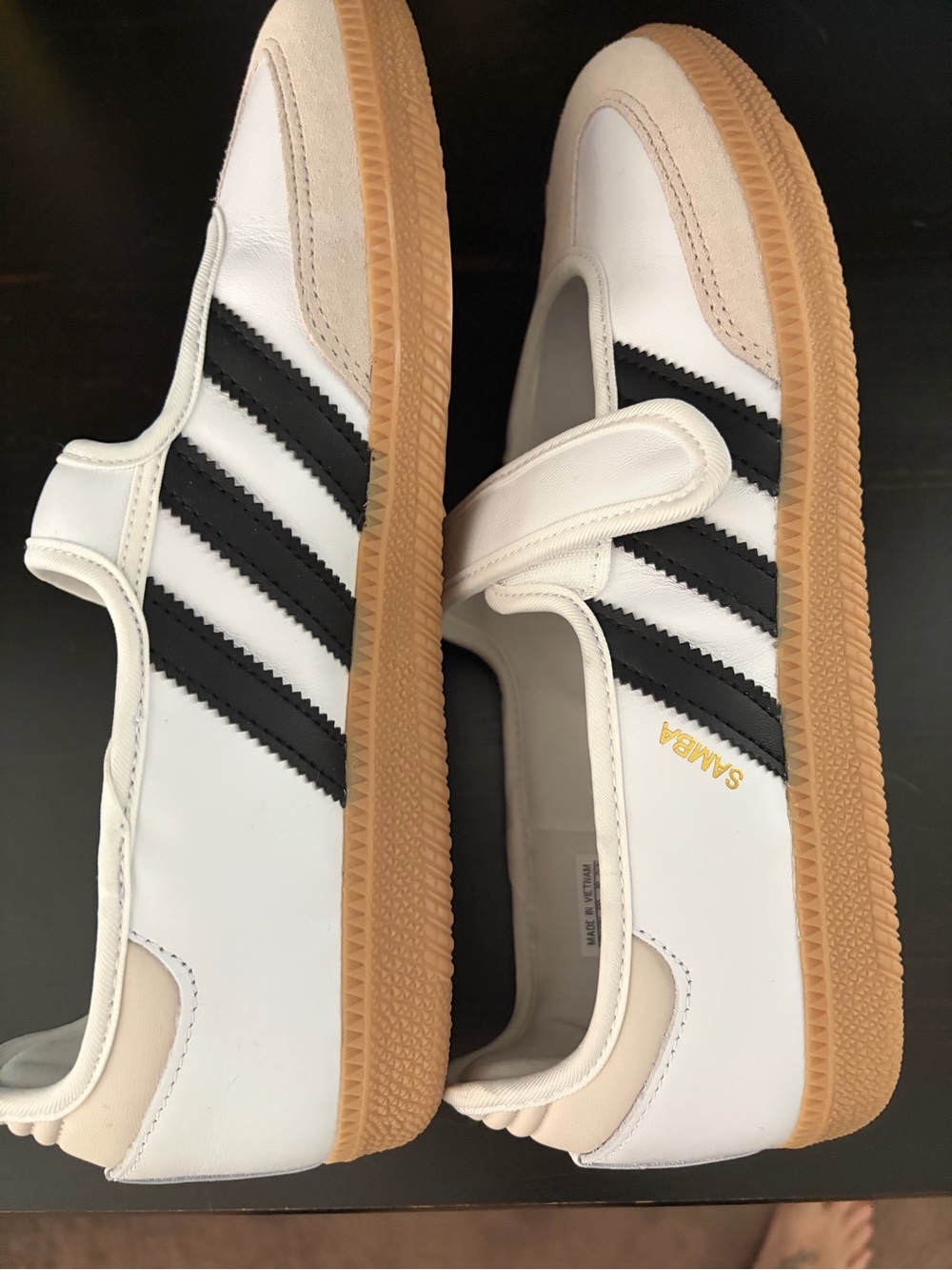 Women’s Adidas samba White & Black -Style Sneakers with Gum Sole